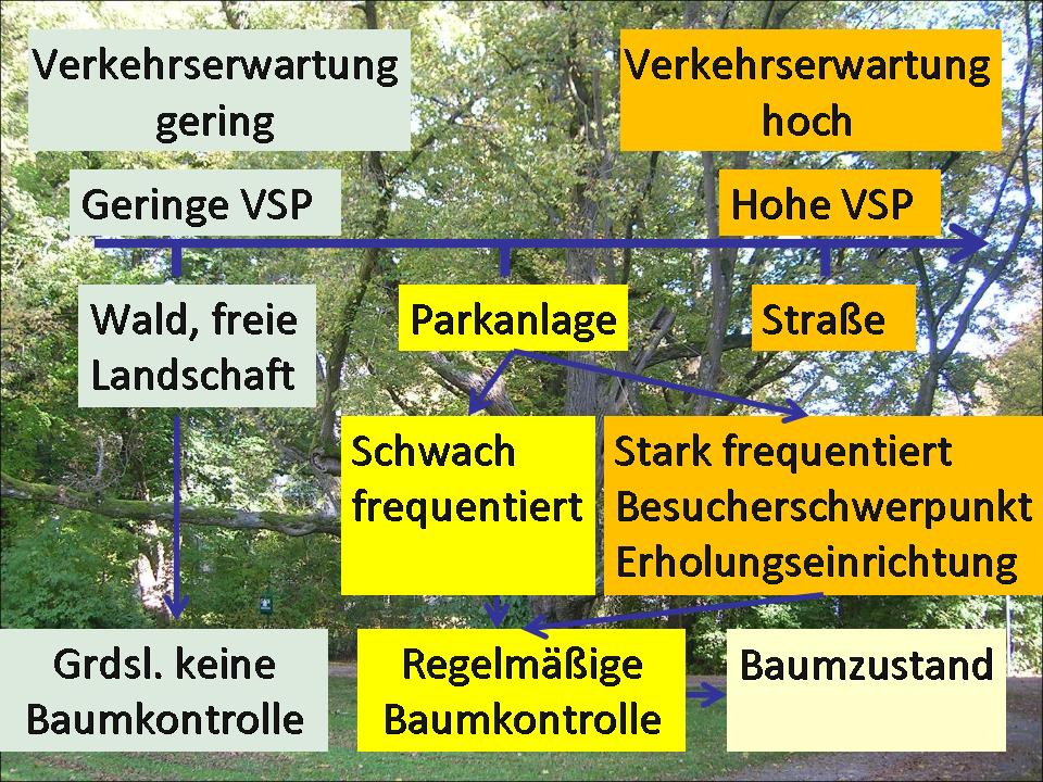 Schema der unterschiedlichen Anforderungen an die Verkehrssicherungspflicht. © R. Hilsberg